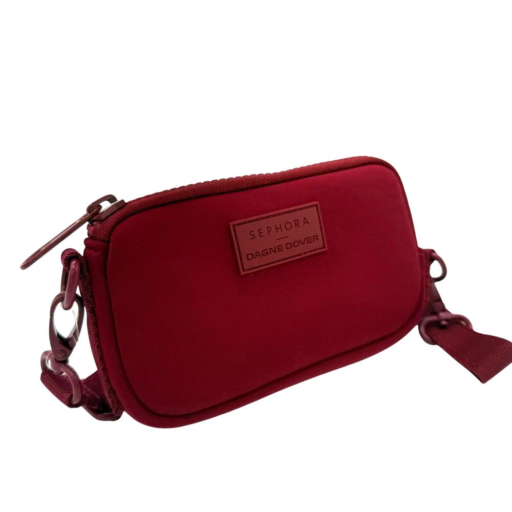 Sephora x Dagne Dover Neoprene Crossbody Belt Bag Red Burgundy - Picture 3 of 10